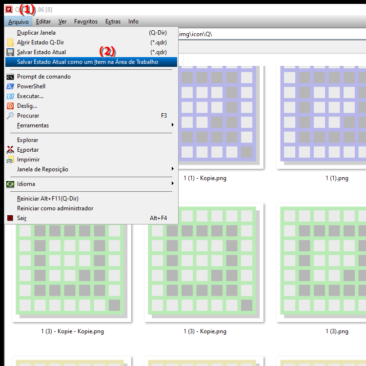 Posso salvar o File Explorer com as guias atuais como um atalho ou arquivo na área de trabalho